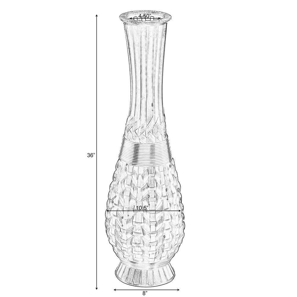 Uniquewise Antique Trumpet Style Brown Bamboo Floor Vase - 36-inch-Tall Decorative Vase for Entryway or Living Room - Vintage-Inspired Home Decor