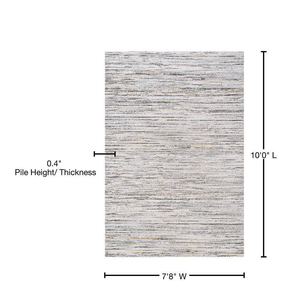 8'x10' Loom Modern Strie'  Area Rug, Gray/Black - JONATHAN Y