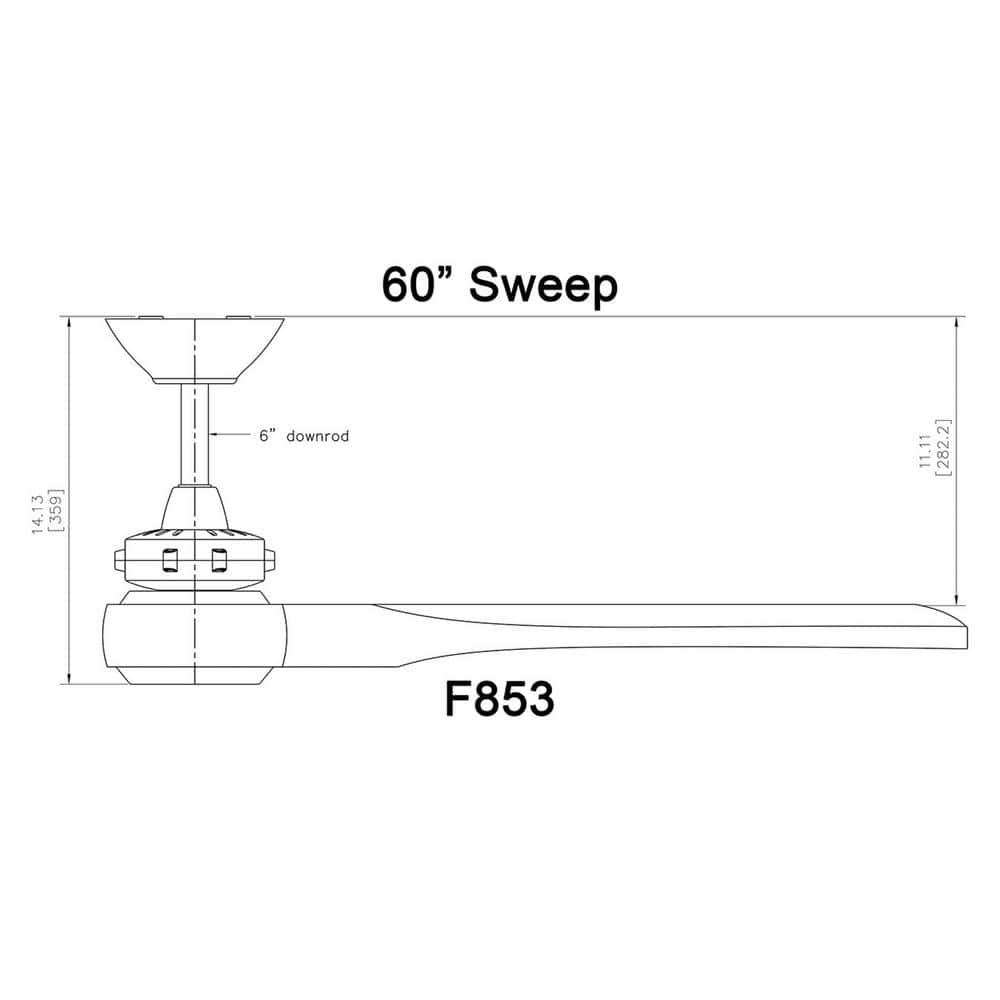 60" 3 - Blade Propeller Ceiling Fan with Remote Control