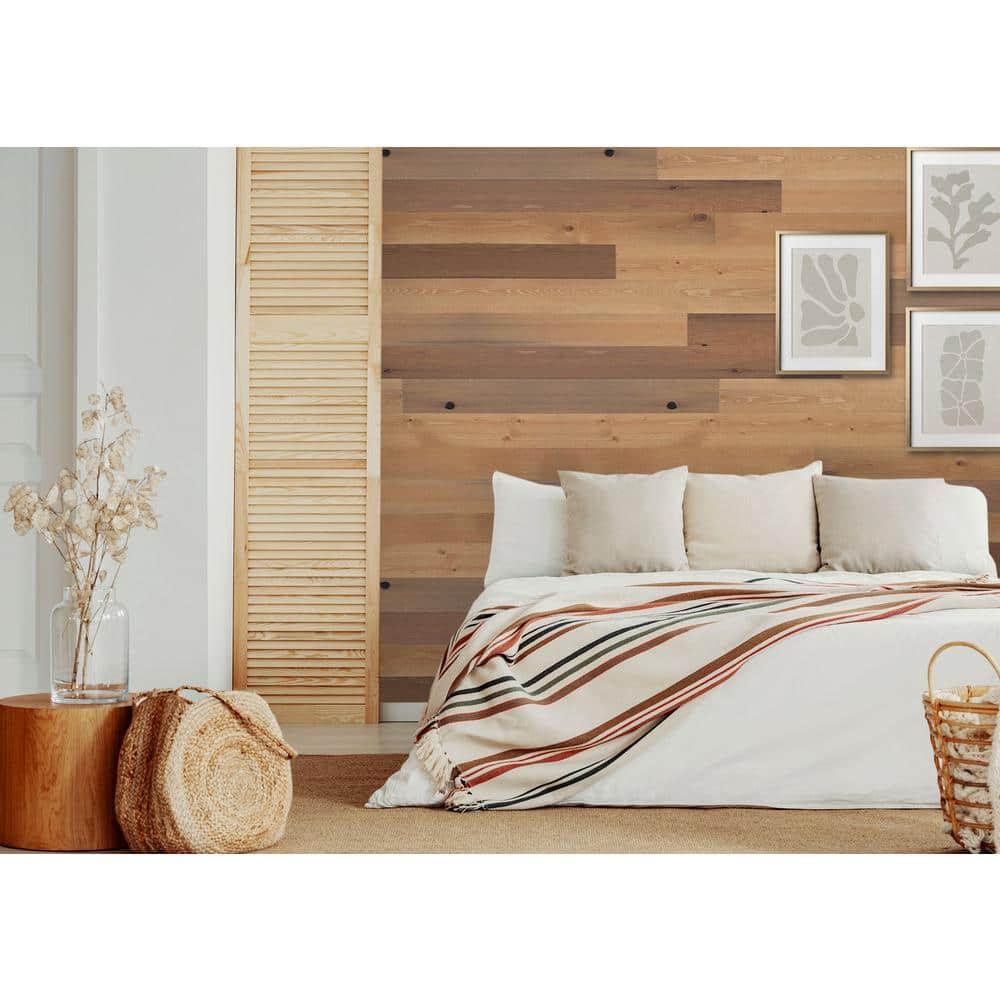 Timberchic River Reclaimed Wooden Wall planks - Simple Peel & Stick Wall Covering Application for DIY Accent Wall & Home Improvement - Modern, Premium Wall Paneling