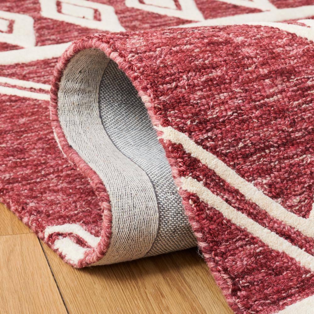 Abstract ABT851 Handmade Indoor Area Rug - Red/Ivory - 8'x10' - Safavieh