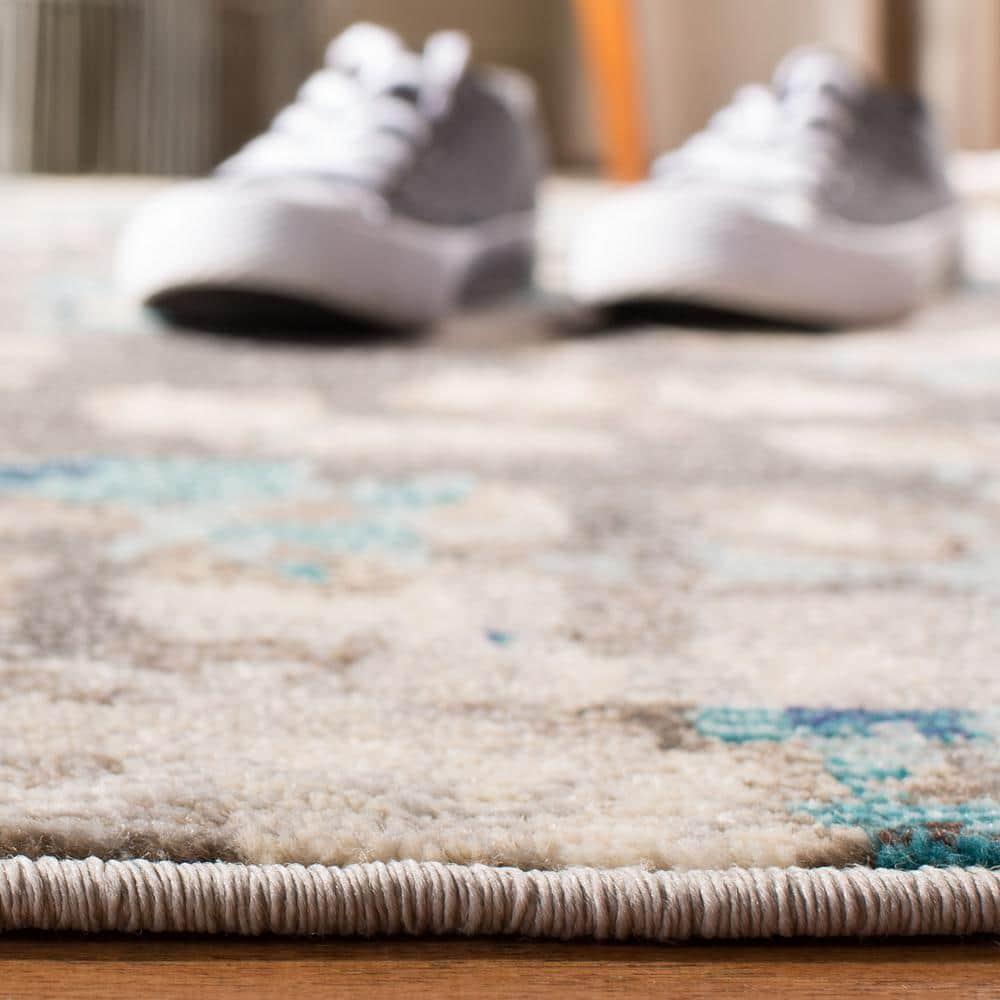 Madison MAD425 Power Loomed Indoor Accent Rug - Grey/Blue - 3'x3' - Safavieh