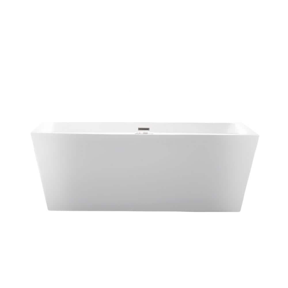 Elena 59" x 30" Freestanding Soaking Acrylic Bathtub