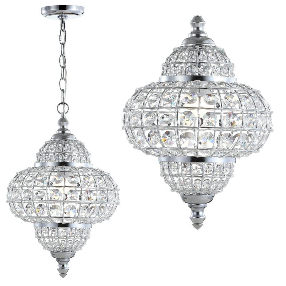 Juliette 12" Crystal/Metal LED Pendant Pendant, Chrome