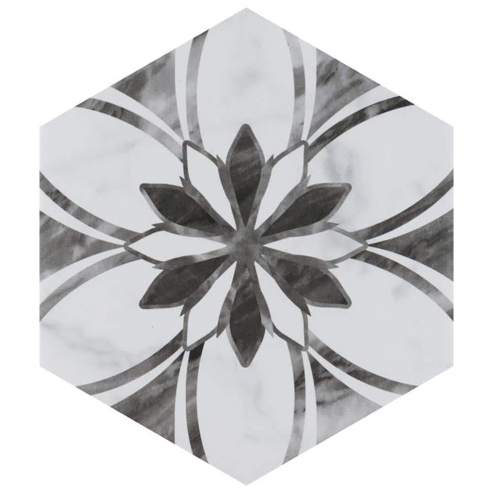 Merola Tile Classico Bardiglio Hex 7" x 8" Porcelain Patterned Wall & Floor Tile