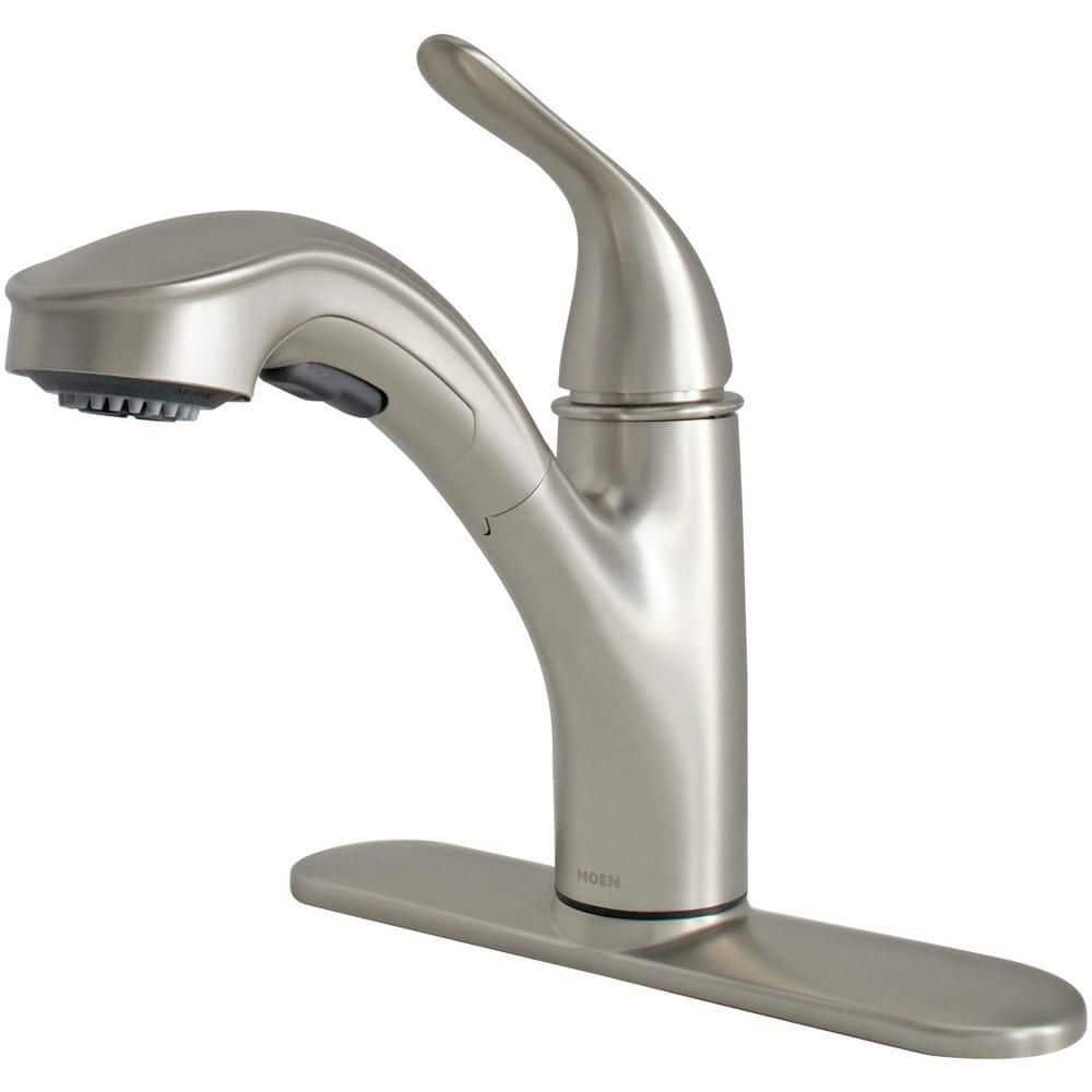 MOEN Brecklyn Single-Handle Pull-Out Sprayer Kitchen Faucet with Power Clean in Spot Resist Stainless