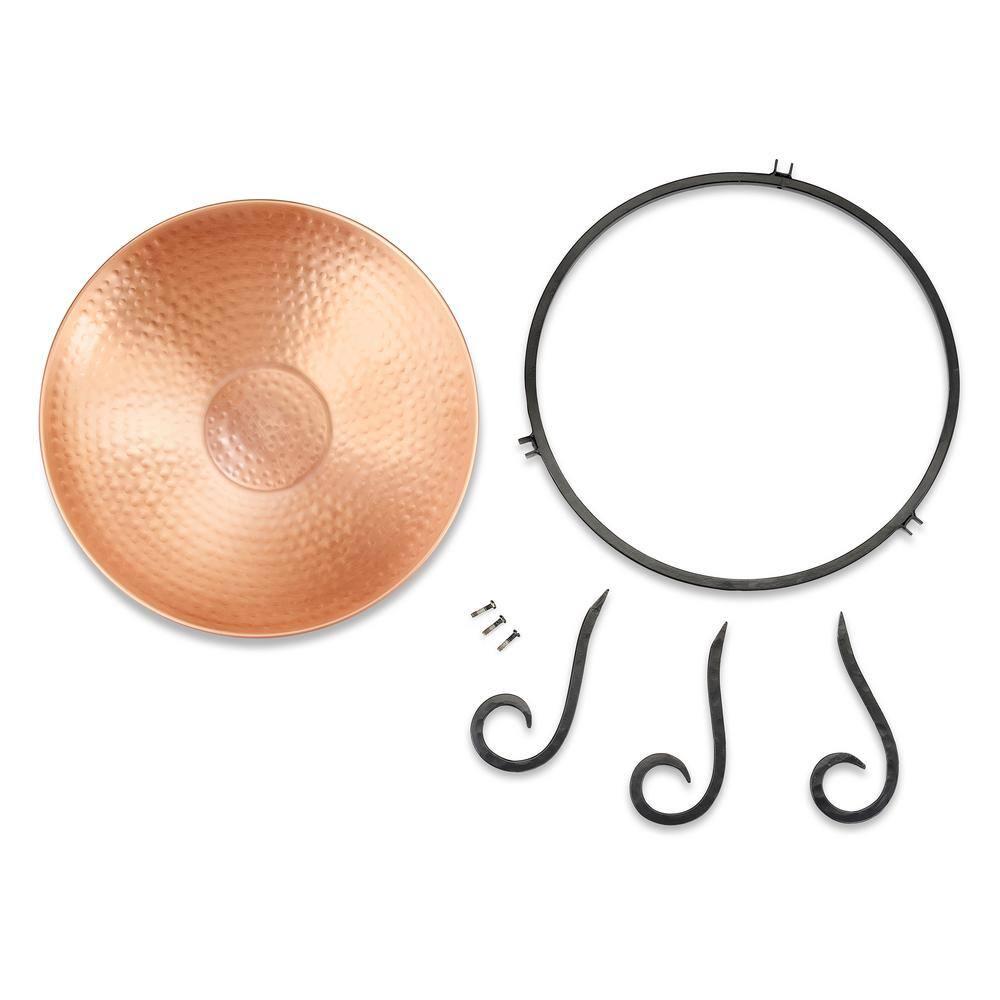 Good Directions BB-1 Pure Copper Birdbath Bird Feeder Heavy Gauge, 13.5” Diameter, Hand-Forged Black Steel Stand