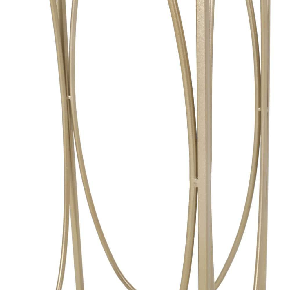 Noble House Sagewood Iron Glass Top End Table, Gold/Black