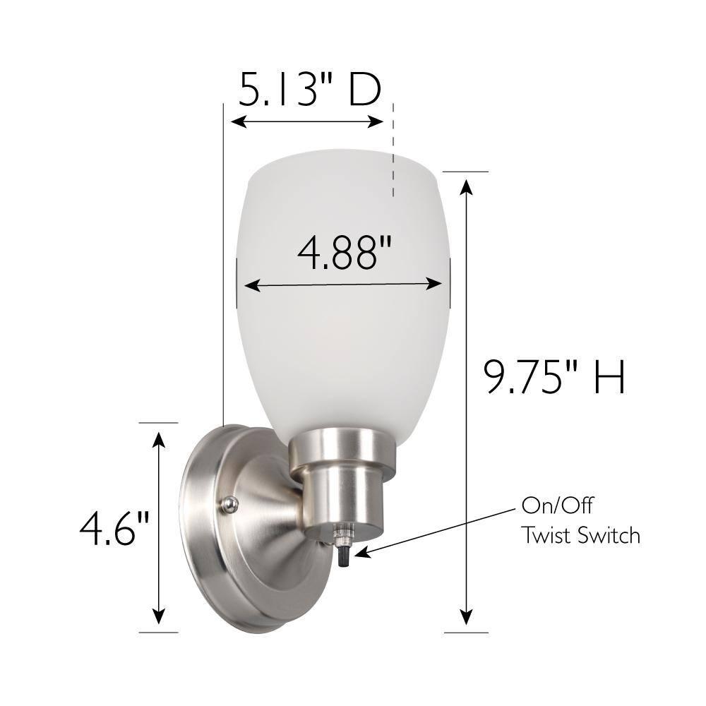 Design House  Lydia Wall Light in Satin Nickel
