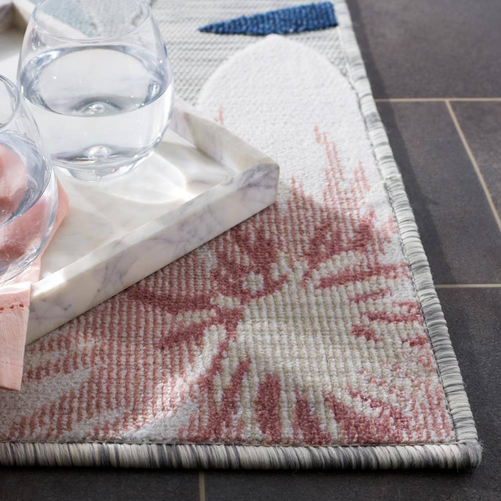 Cabana CBN454 Power Loomed UV Resistant Indoor/Outdoor Area Rug - Grey/Rust - 5'1"x7'6" - Safavieh