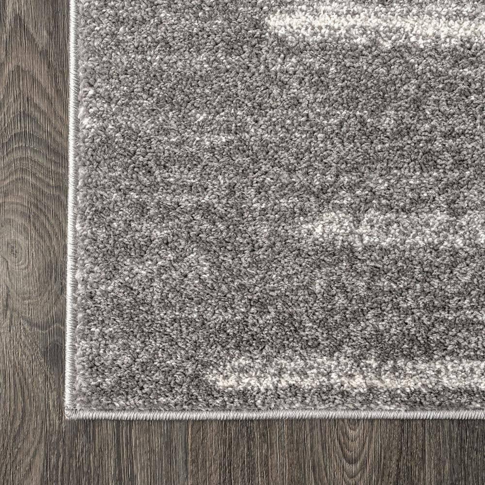 8'x10' Aya Berber Stripe Geometric Area Rug, Gray/Cream - JONATHAN Y