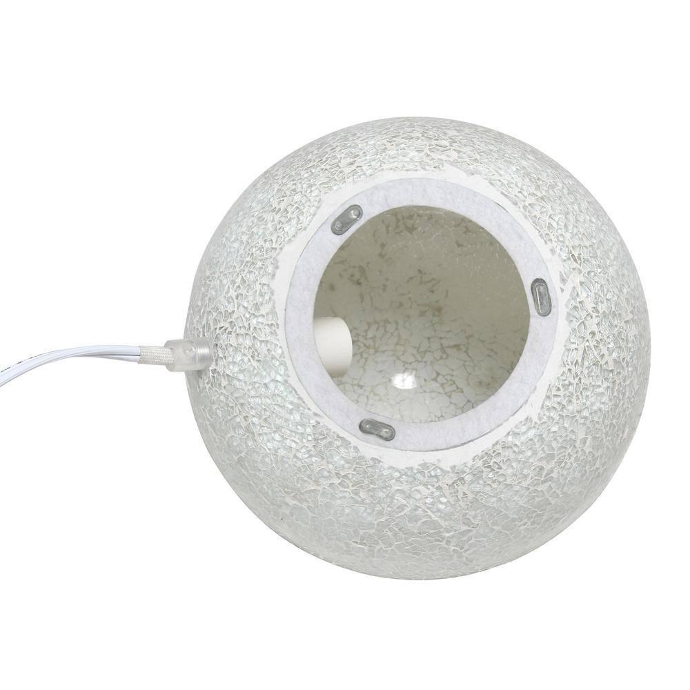 Creekwood Home 8" Crystal Mosaic Patchwork Dome Table Lamp White