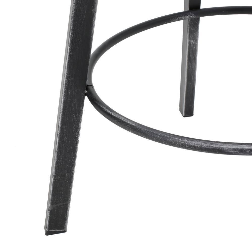 Noble House Fredell Firwood Adjustable Height Swivel Barstools, Set of 2, Antique and Black Brushed Silver