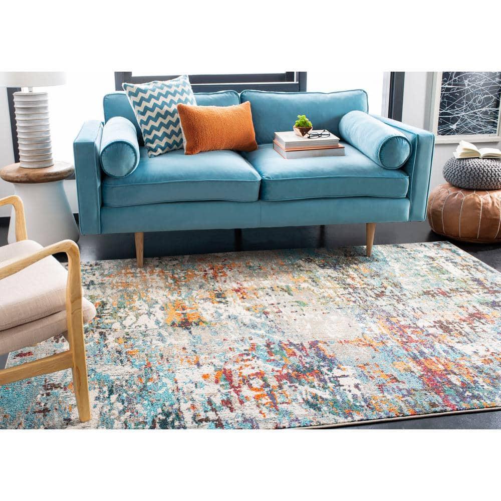 Madison MAD471 Power Loomed Indoor Area Rug - Grey/Blue - 4'x6' - Safavieh