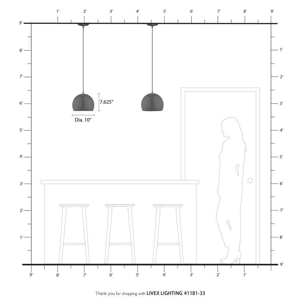 Livex Lighting Piedmont 1 - Light Pendant in  Soft Gold/Polished Brass