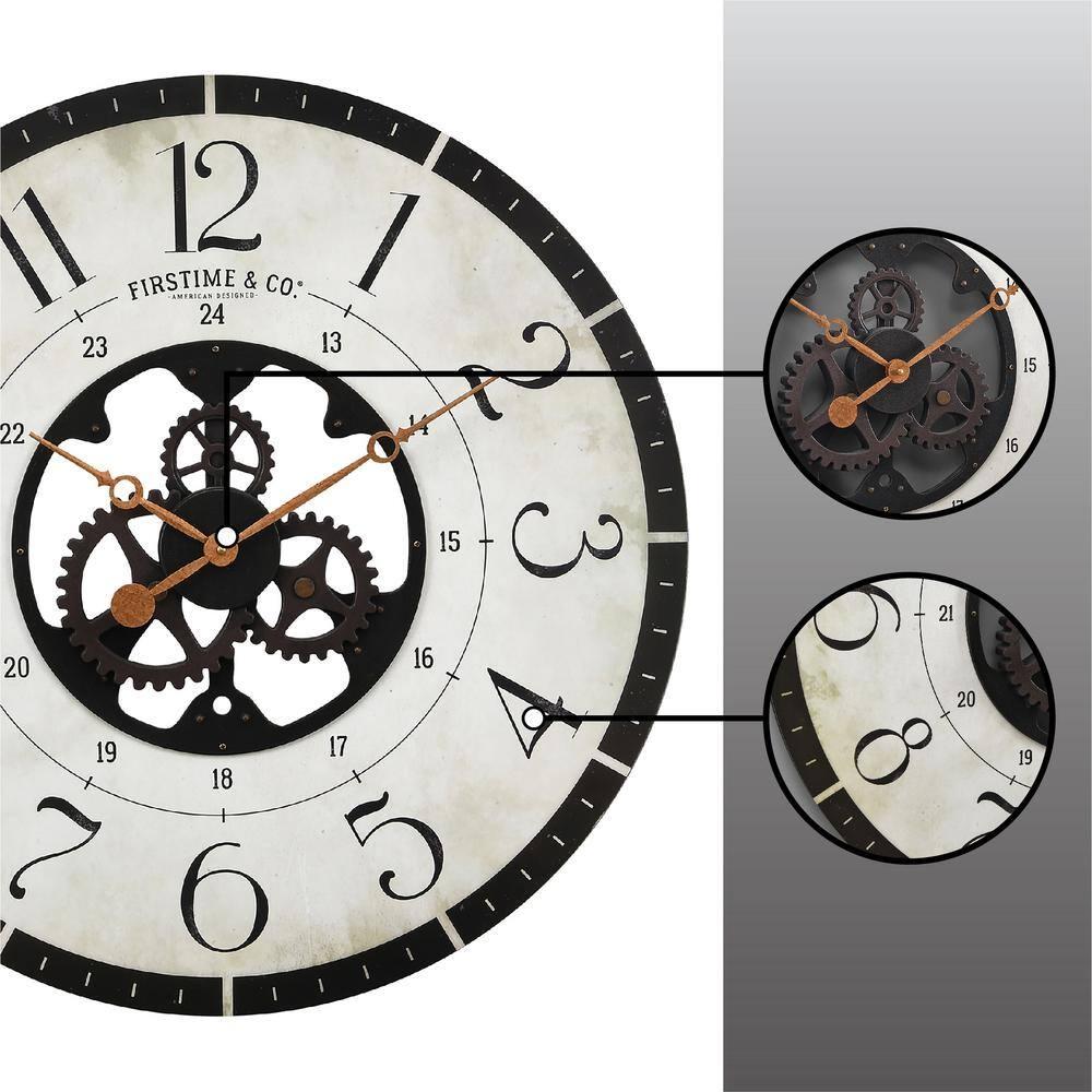 FirsTime & Co. Brown And Bronze Carlisle Gears Wall Clock, Industrial, Analog, 27 x 2 x 27 in