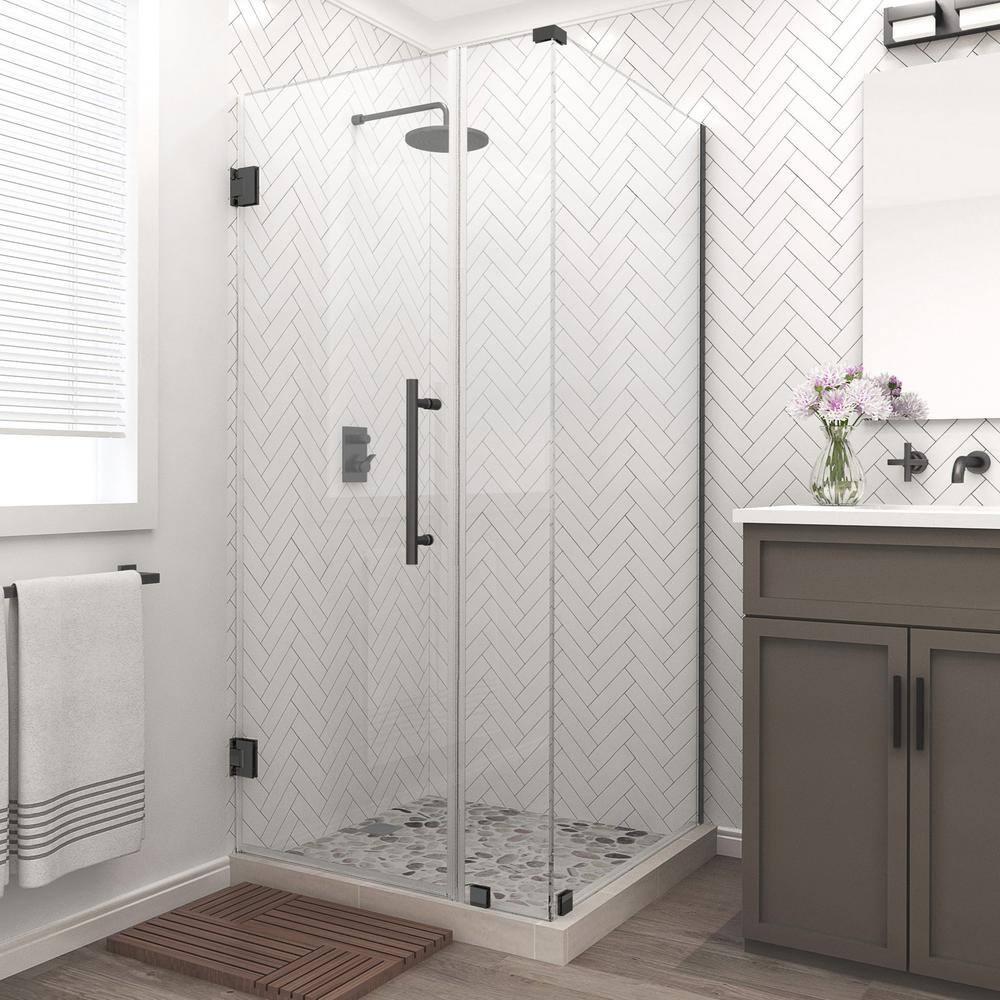 Aston SEN967EZ-MB-382432-10 Bromley 32" x 72" Rectangle Hinged Shower Enclosure