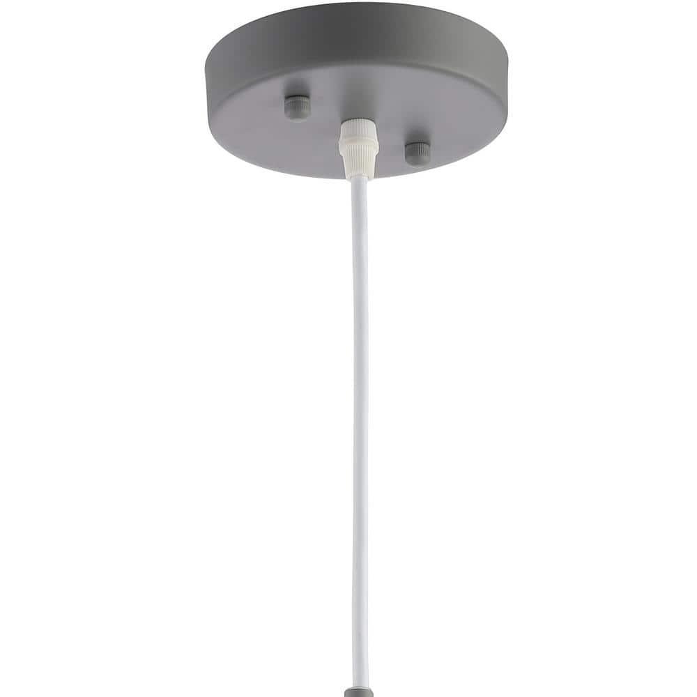 Simon 12" Adjustable Metal/Glass LED Pendant, Gray