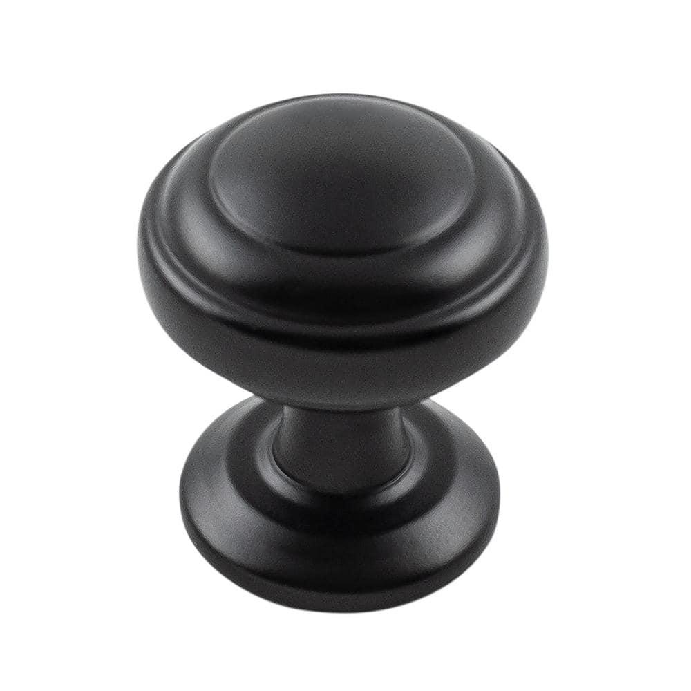 Zephyr Collection Knob 1 Inch Diameter Matte Black Finish