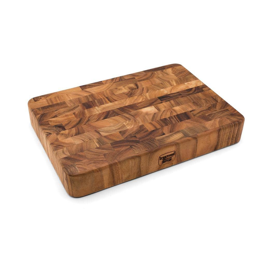 Ironwood Gourmet Union Stock Yard End Grain Butcher Block, Acacia Wood, 14" x 20" x 3"