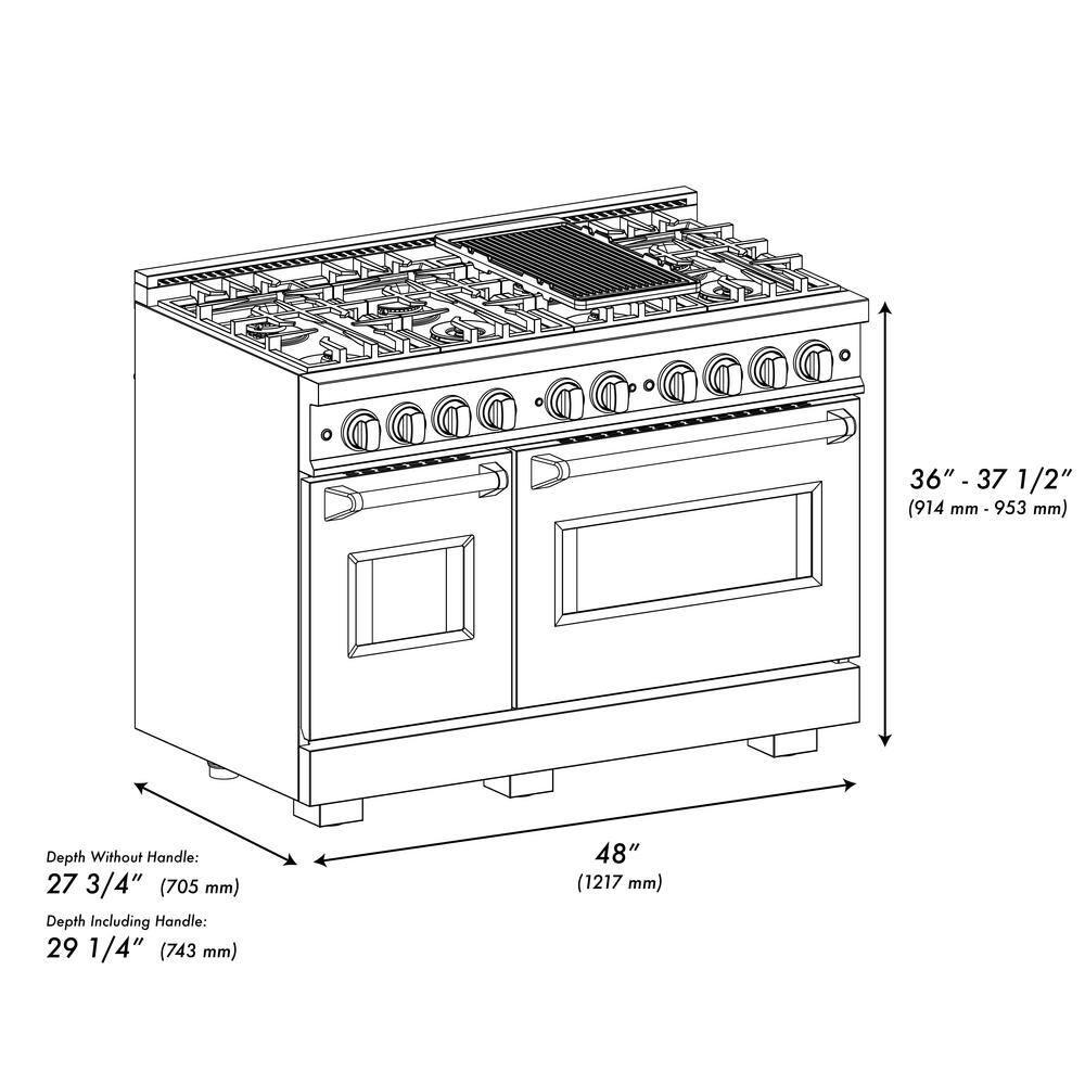 ZLINE ZLINE Autograph Edition 48 in. Classic Dual Fuel Range w/ 8 Burners & Accents CDR-BR-48