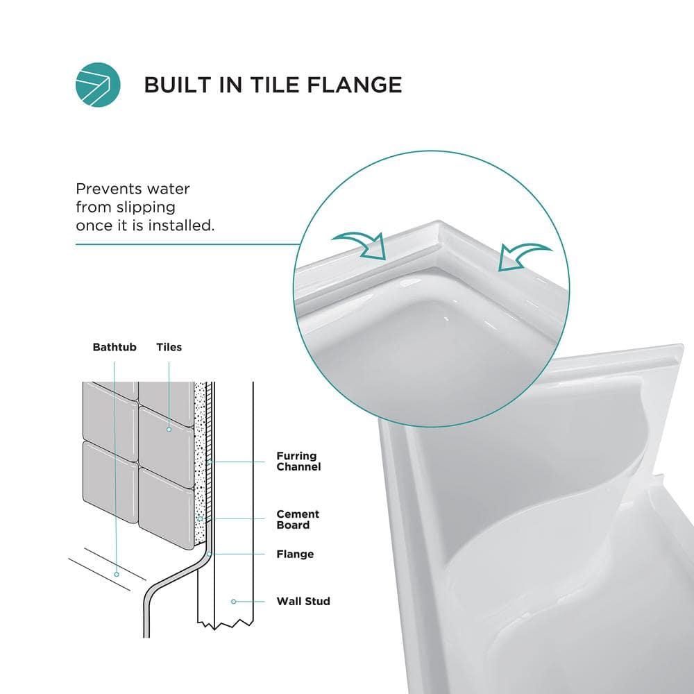 Aquatique 60" x 32" Single Threshold Shower Base