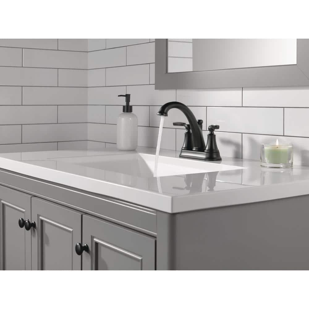 Woodhurst Widespread Bathroom Faucet 3 Hole, 2-handle Bathroom Sink Faucet with Drain Assembly
