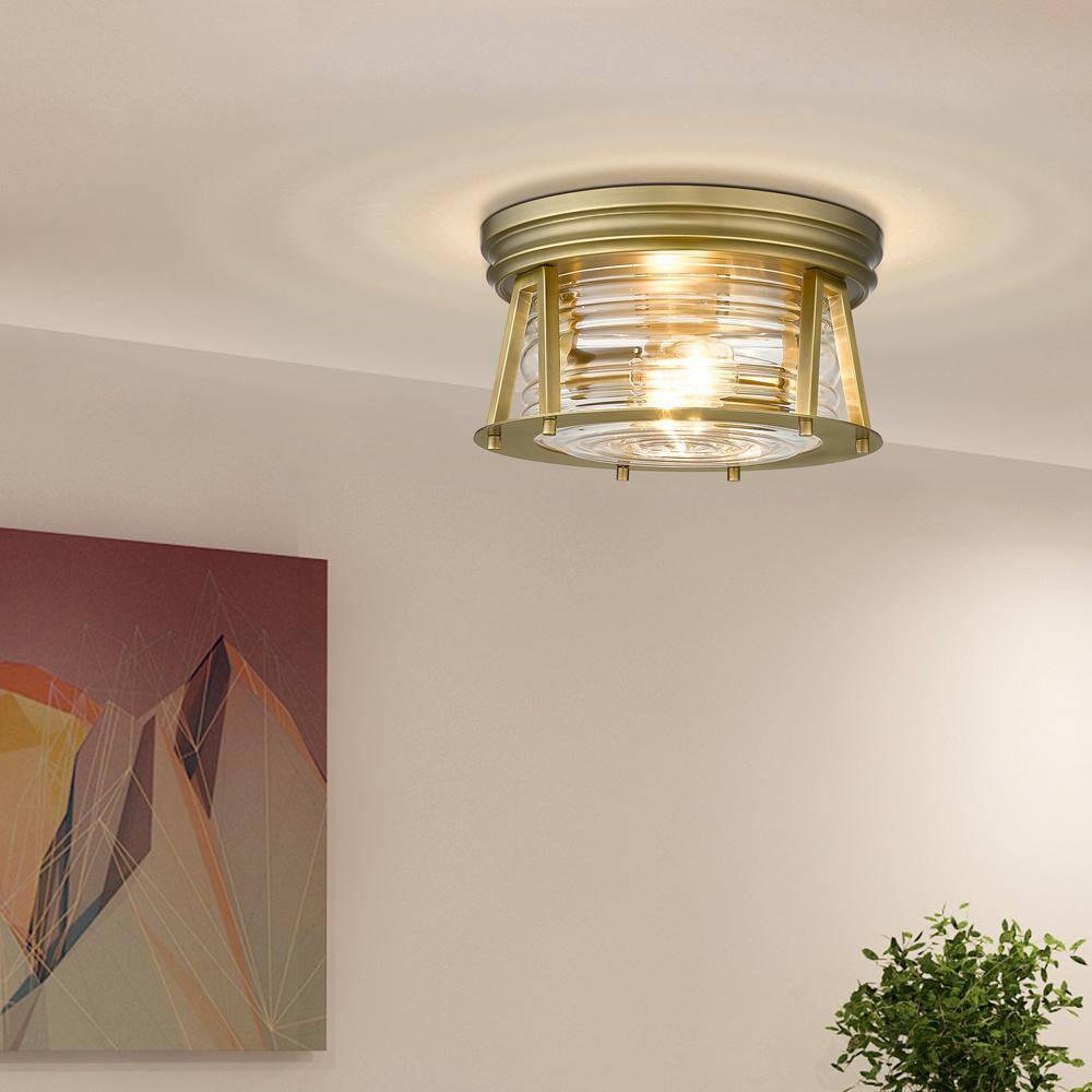 Z-Lite Cape Harbor 2 - Light Flush Mount in  Rubbed Brass