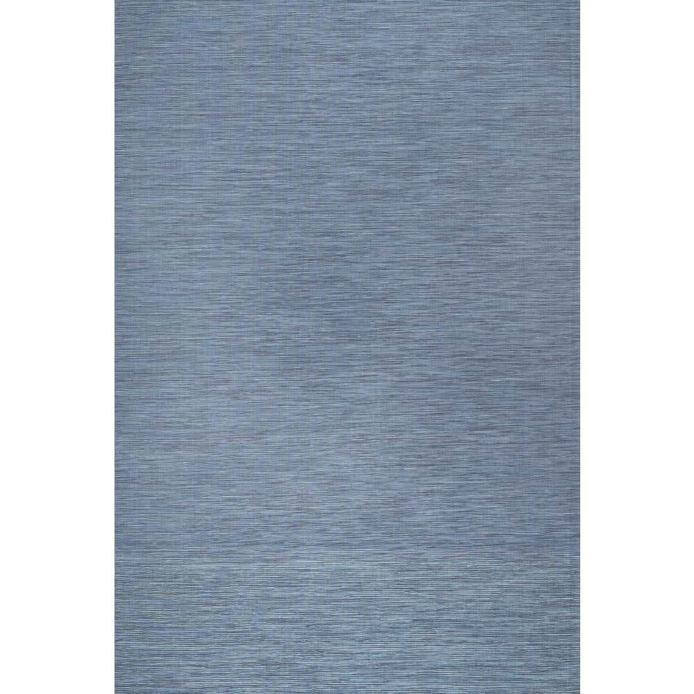 9'x12' Ethan Modern Flatweave Solid  Area Rug, Blue - JONATHAN Y