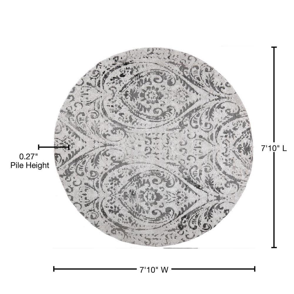 Nicole Miller New York Patio Sofia Juniper Transitional Paisley Indoor/Outdoor Area Rug, Ivory/Gray