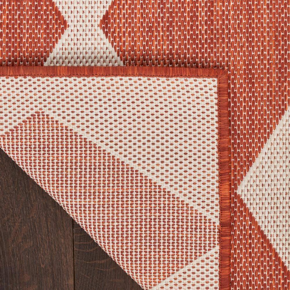 Nourison Positano Retro Diamond Flatweave Indoor Outdoor Low Pile Area Rug Terracotta 7' x 10'