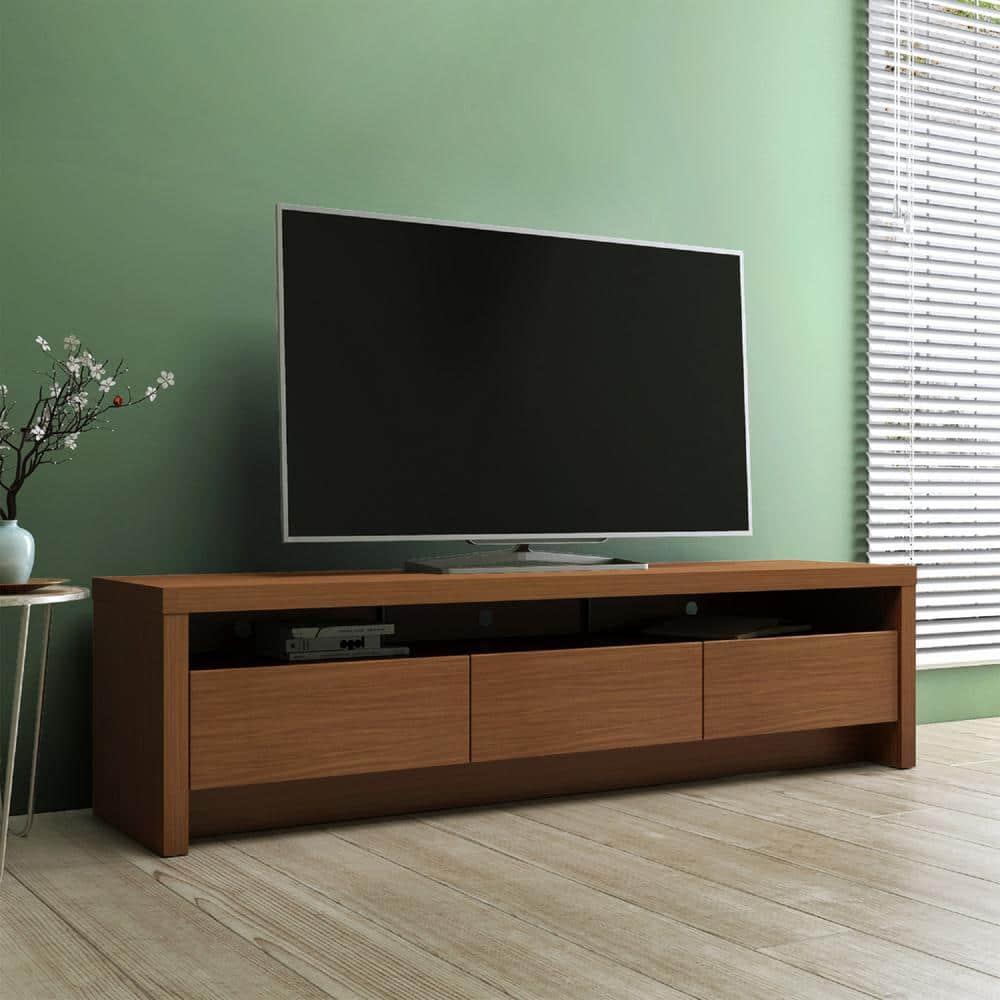 Sylvan TV Stand for TVs up to 60" Cream - Manhattan Comfort: Modern Media Console with Storage, Cable Management