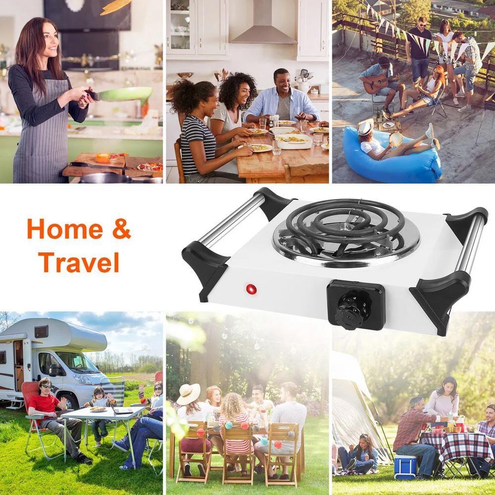 iMounTEK Portable Coil Hot Plate Heating Plate, 1000W Stove Countertop Heater with 5 Temperature Adjustments Fast Heating for Cooking