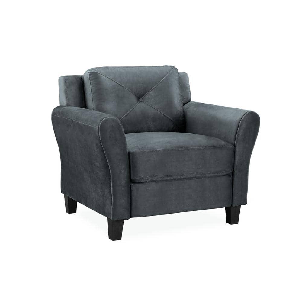 Lifestyle Solutions Harvard Chair in Dark Gray Microfiber Upholstery