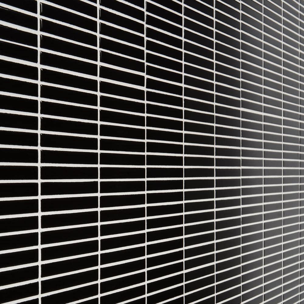 Monogram Stacked 11.19 In. X 11.9 In. Glossy Porcelain Mosaic Floor And Wall Tile (0.92 Sq. Ft. / Each)