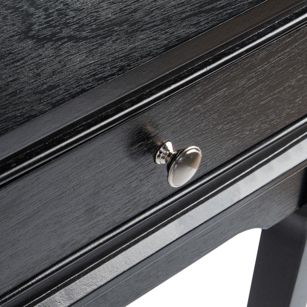 SAFAVIEH Opal French Black Rectangle Wood Storage End Table (17 in. W x 13 in. D x 23.5 in. H)