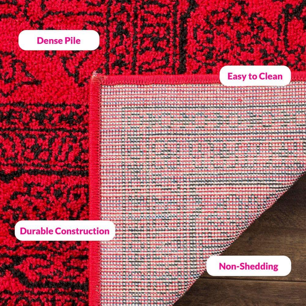 Adirondack ADR108 Power Loomed Area Rug - Red/Black - 6'x9' - Safavieh.