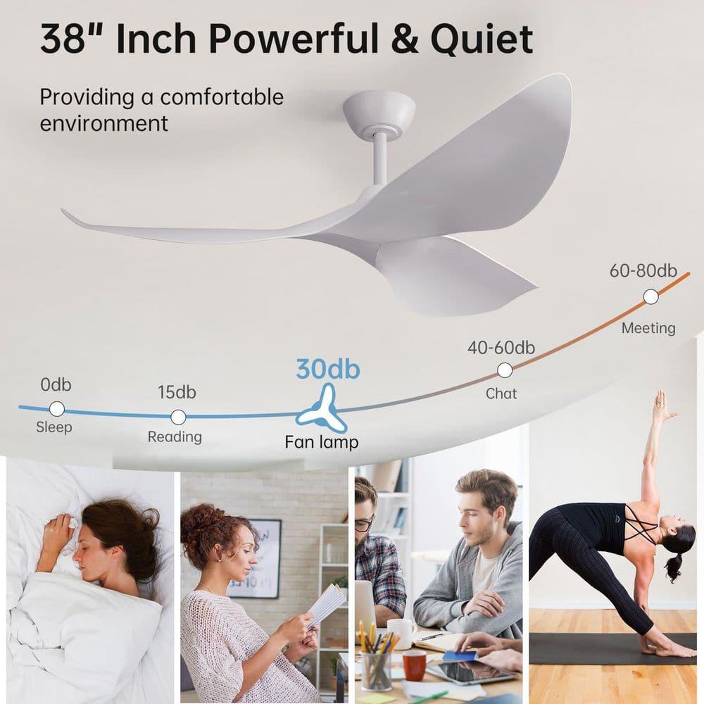 Sofucor 52'' Ceiling Fan Ceiling Fans without Lights for for Patios and Bedroom Black