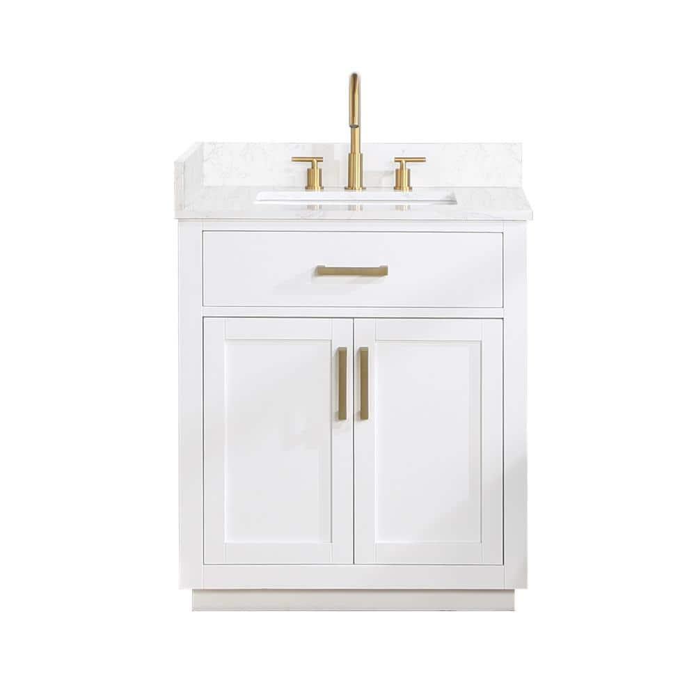 Altair 30" Single Bathroom Vanity in White without Mirror