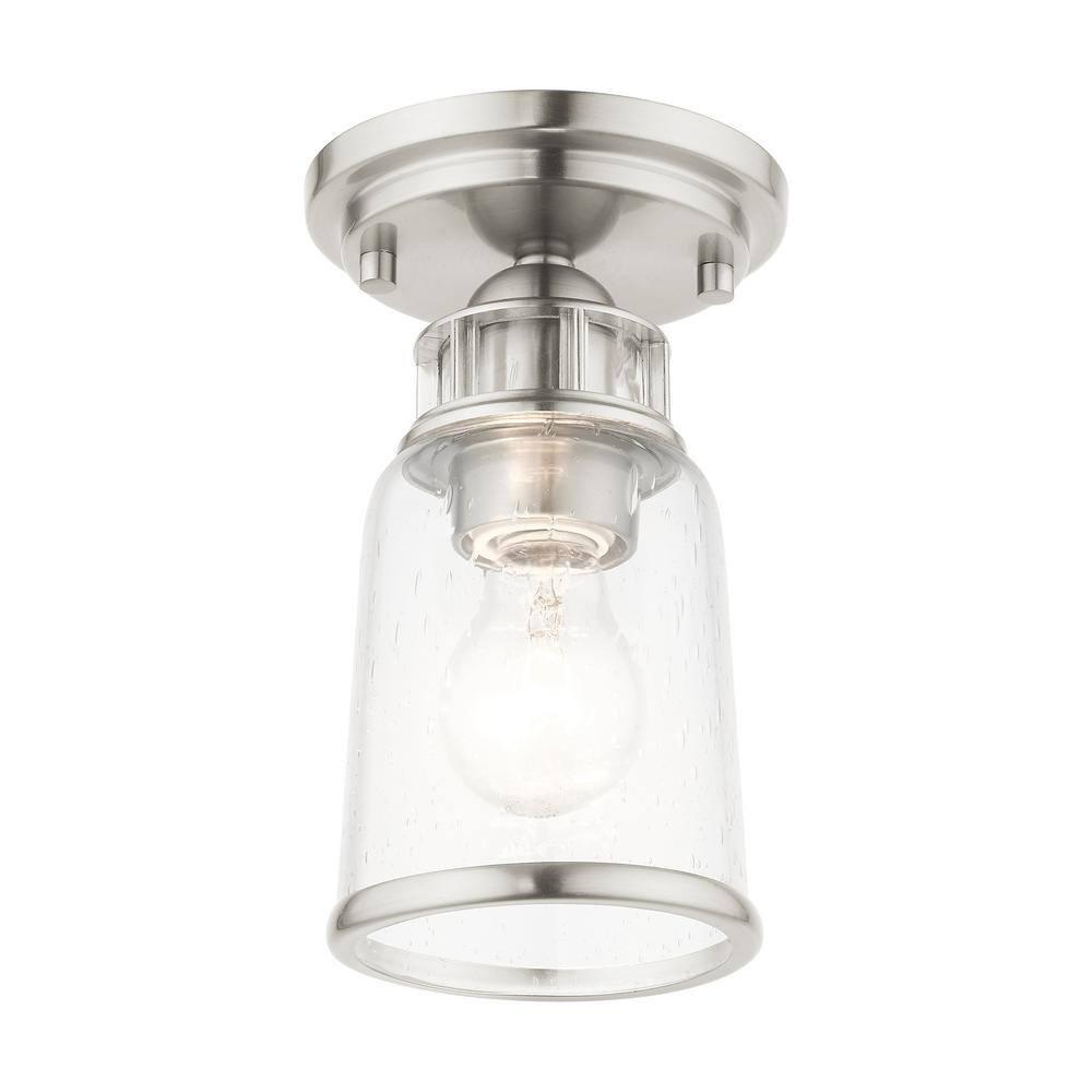 Livex Lighting Lawrenceville 1 - Light Flush Mount in  Brushed Nickel