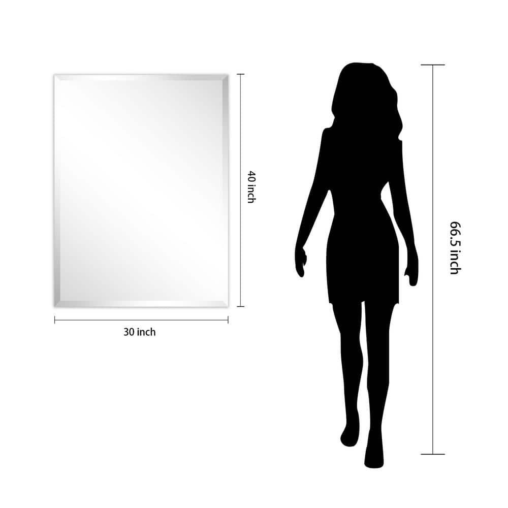 Empire Art Direct  30 x 40 in. Frameless Rectangular Wall Mirror with Beveled Prism Mirror Panels - 1 in. Beveled Edge