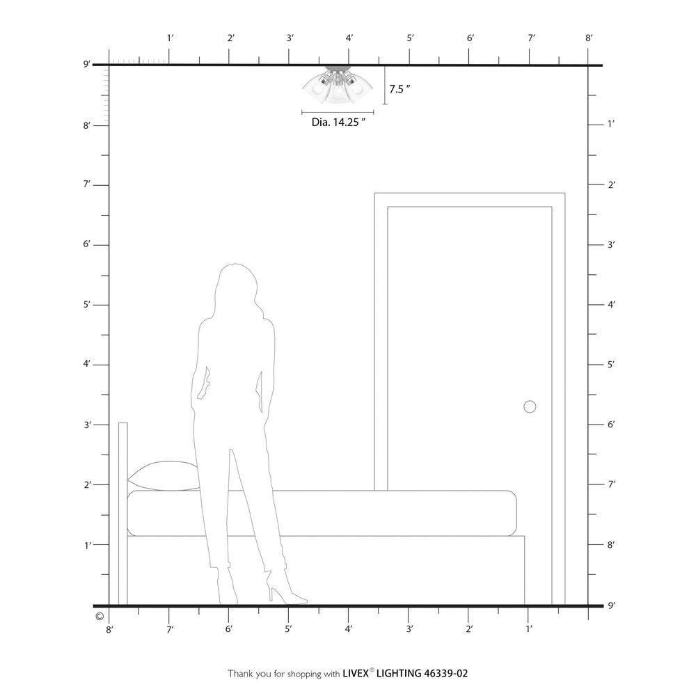 Gunnbjorn 3-Light 14.25" Semi Flush Mount