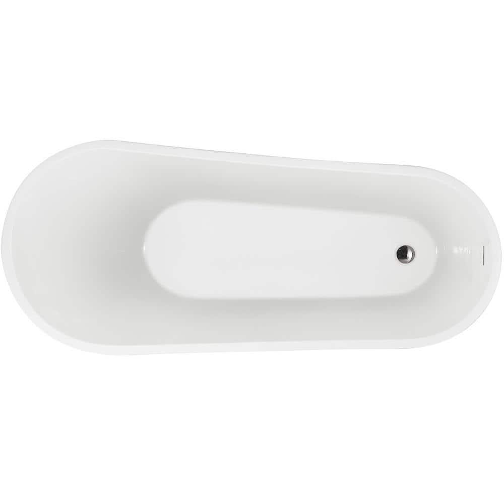 59" x 28" Freestanding Soaking Fiberglass Bathtub