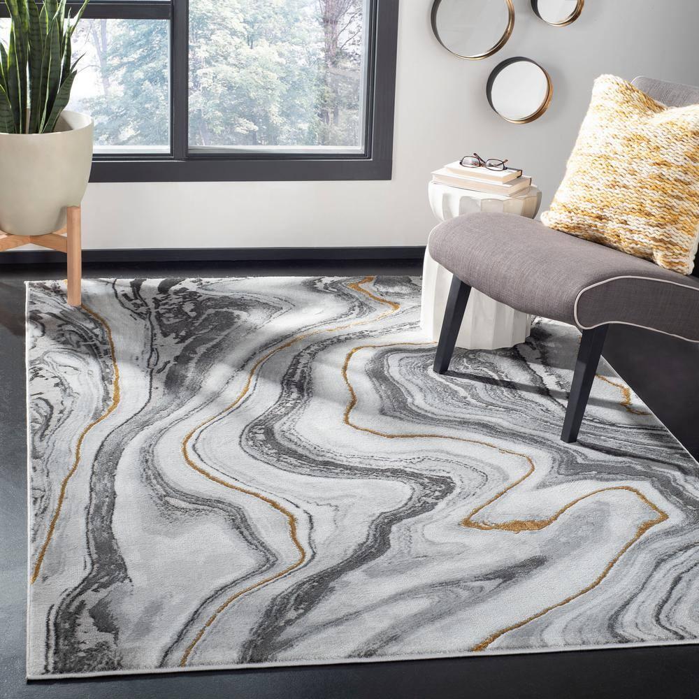 Craft CFT819 Loomed Indoor Area Rug - Grey/Gold - 5'3"x5'3" - Safavieh
