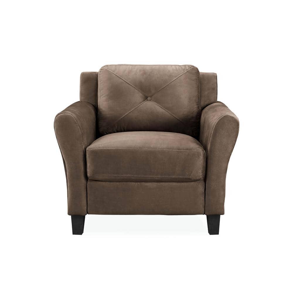 Harvard Brown Microfiber with Round Arm Chair