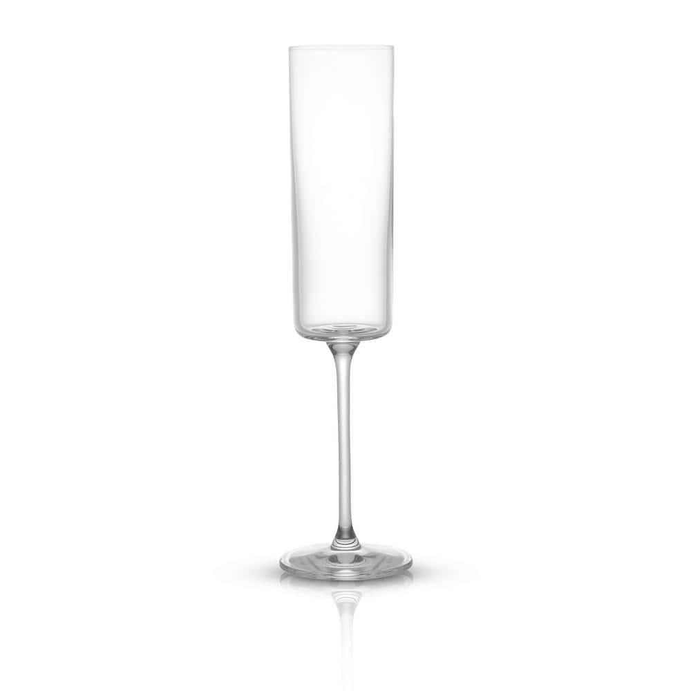 JoyJolt Claire Cyrstal Cylinder Champagne Glasses - Set of 4 Champagne Flutes - 5.7 oz