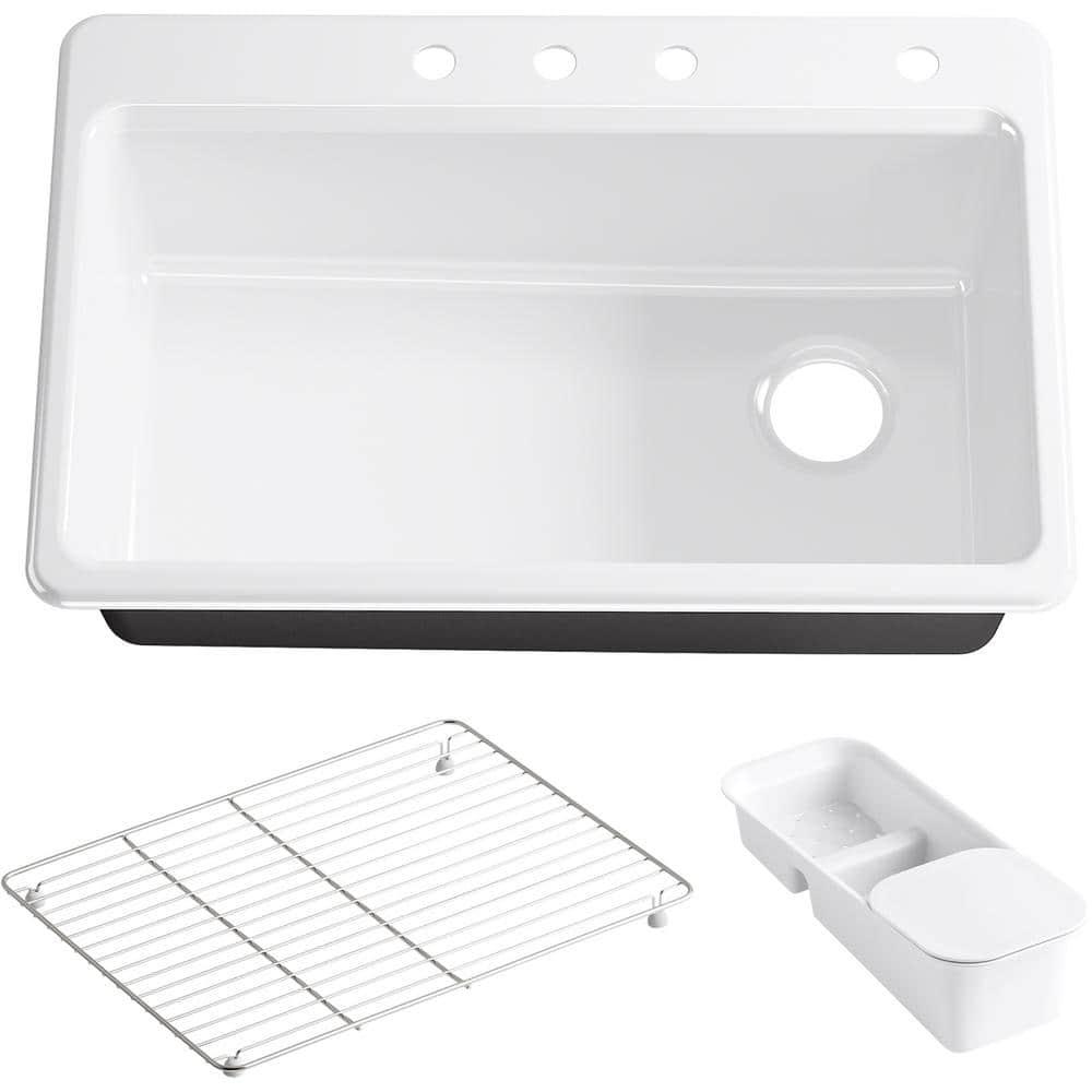 Riverby 33" L x 22" W x 9-5/8" Top-Mount Single Bowl Kitchen Sink W/ Accessories