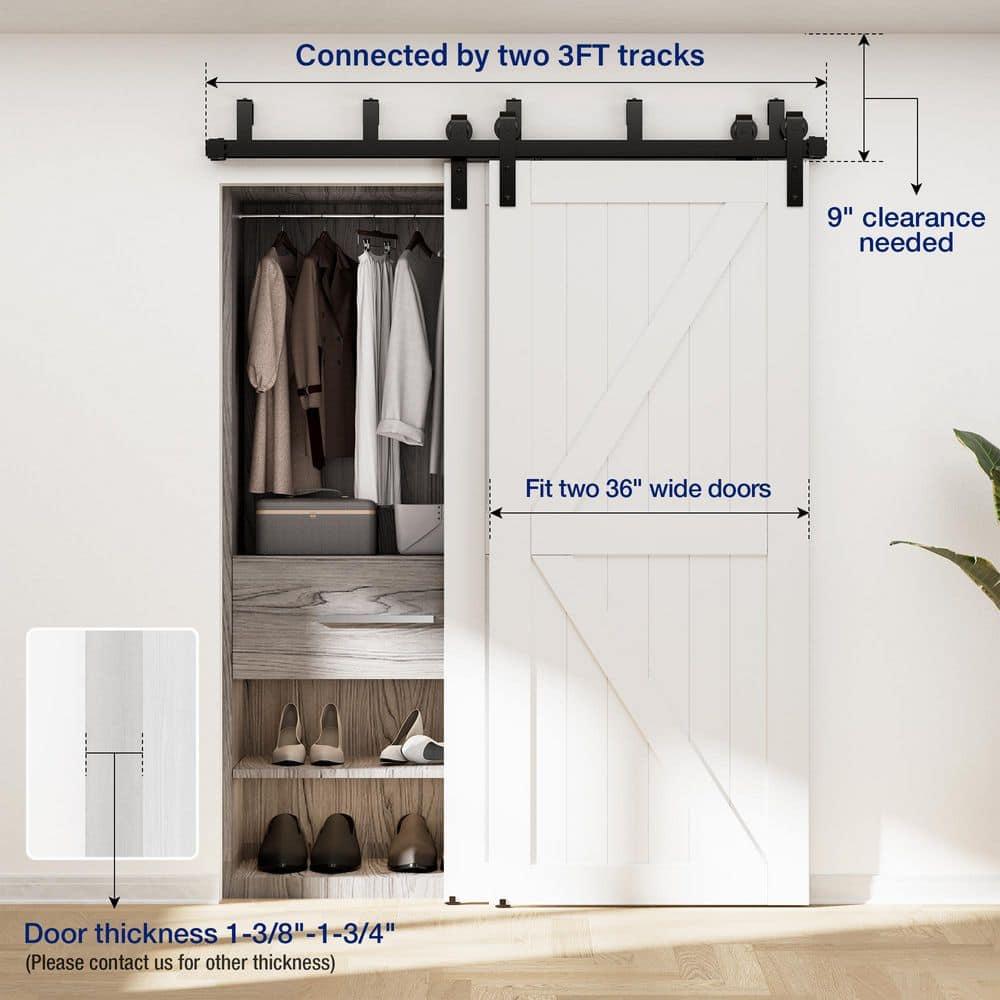 Lazio Sliding Standard Double Barn Door Hardware Kit