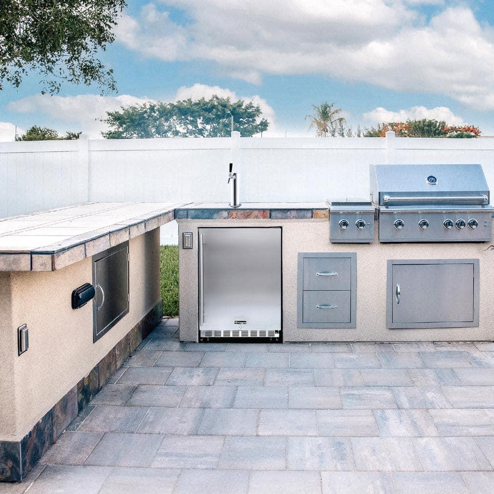 Kegco Kegco 24" Wide Outdoor Single Tap All Stainless Steel Built-In Kegerator with Kit