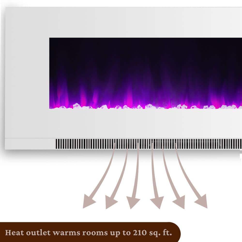 Cambridge Cambridge Wall Mount Electric Fireplace Heater with Remote Control for Indoor Use in Living Room, Bedroom, Home Office